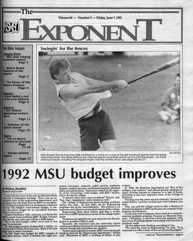 ASMSU Exponent, June 7, 1991