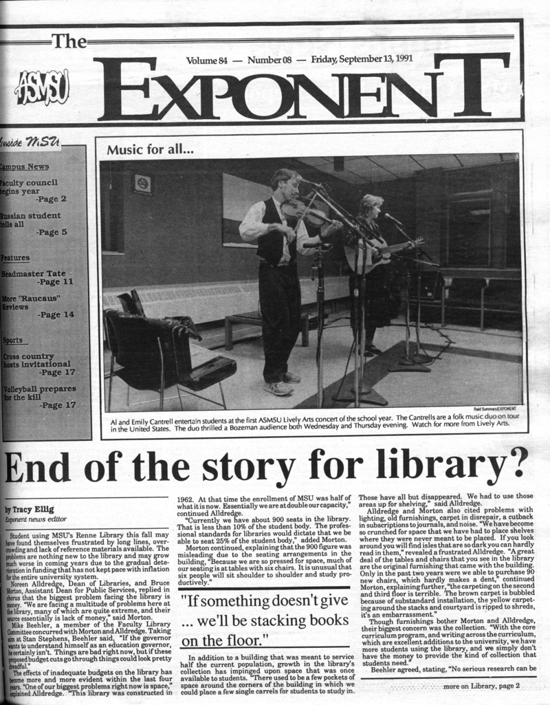 ASMSU Exponent, September 13, 1991
