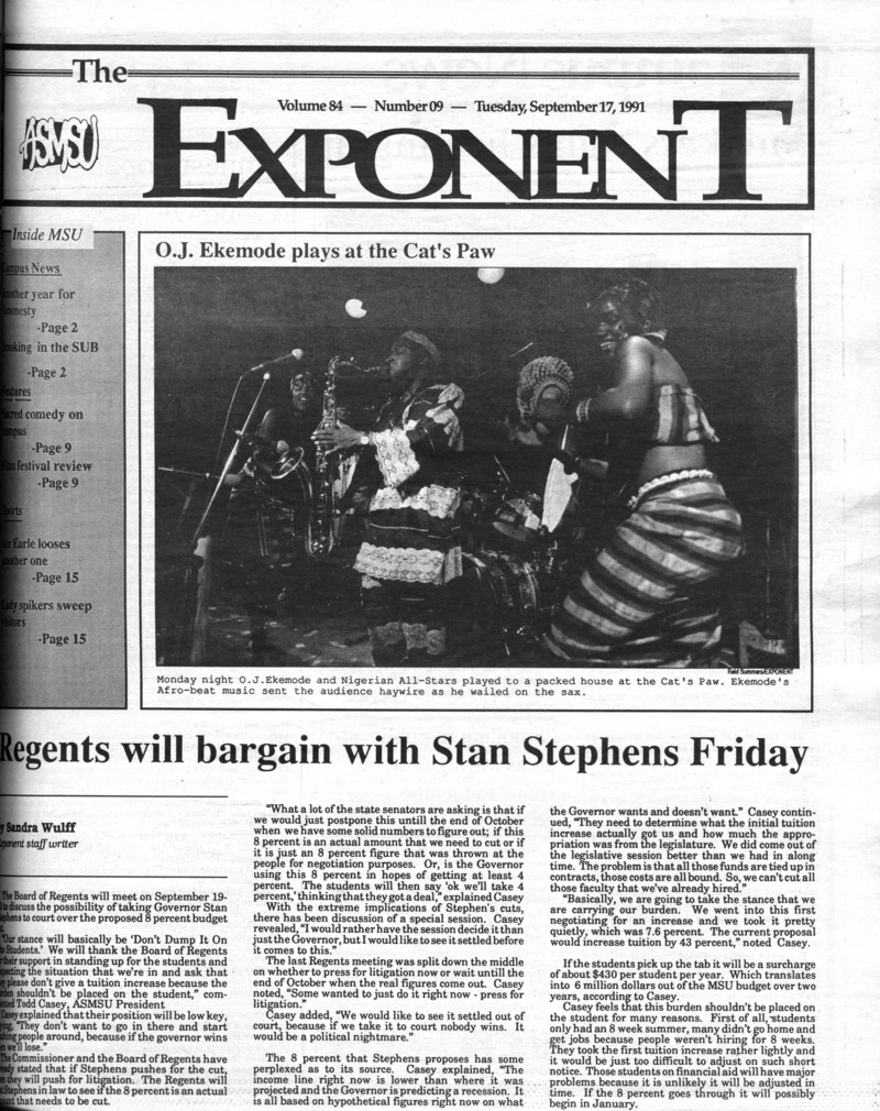 ASMSU Exponent, September 17, 1991