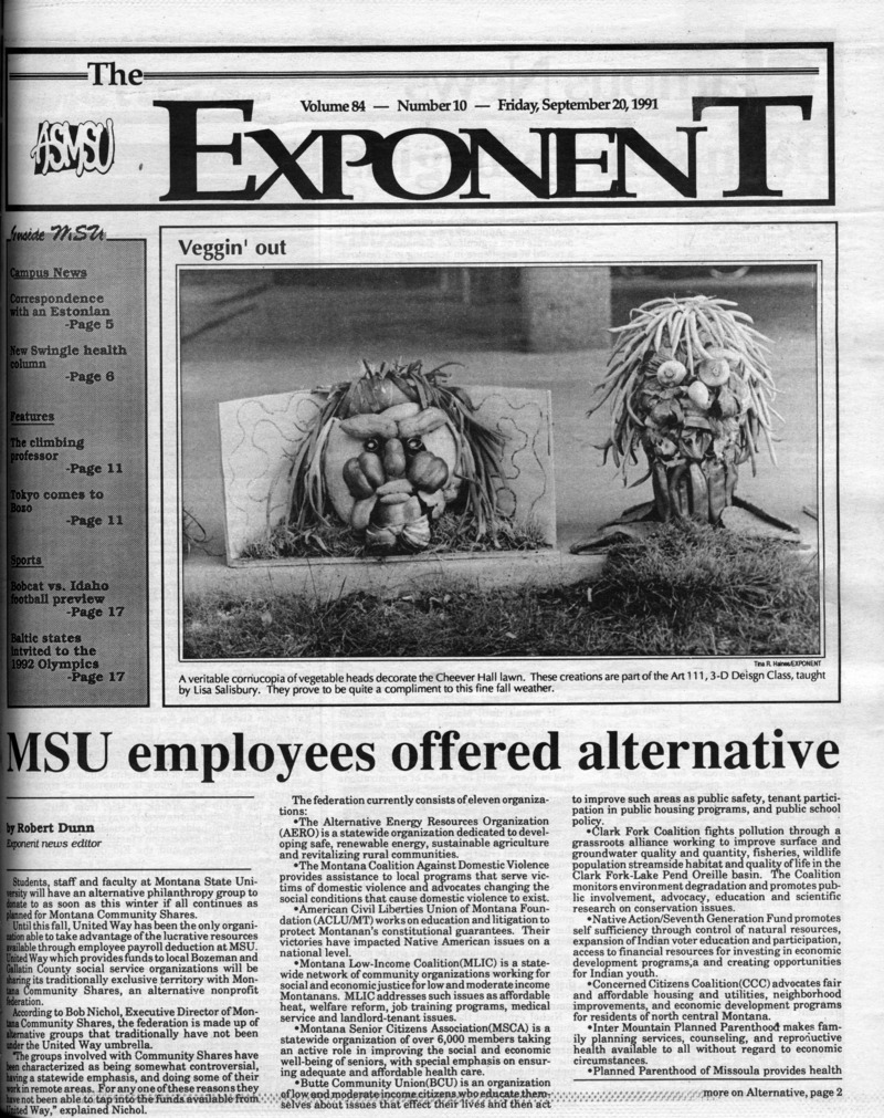 ASMSU Exponent, September 20, 1991