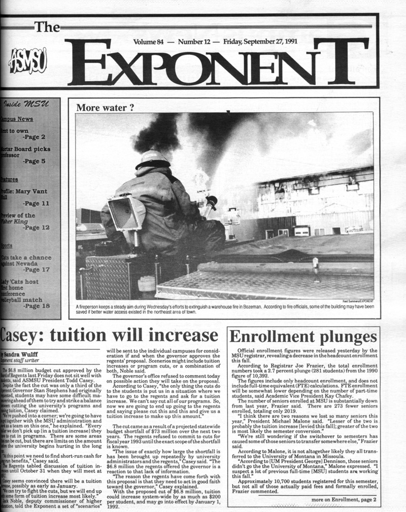 ASMSU Exponent, September 27, 1991