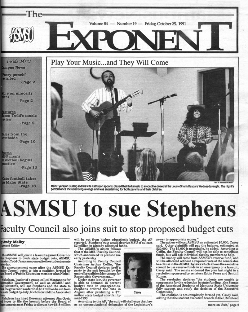 ASMSU Exponent, October 25, 1991