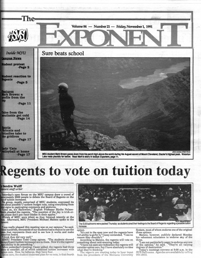 ASMSU Exponent, November 1, 1991