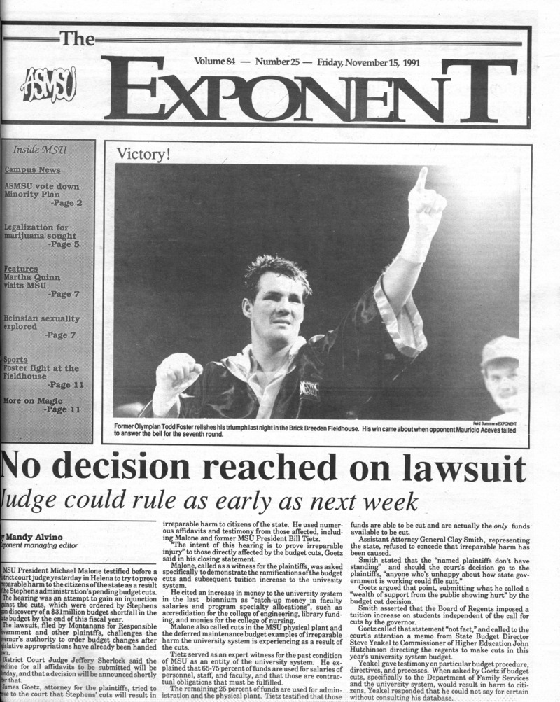 ASMSU Exponent, November 15, 1991