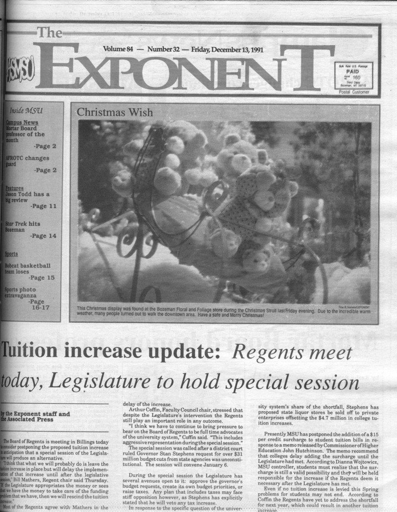 ASMSU Exponent, December 13, 1991