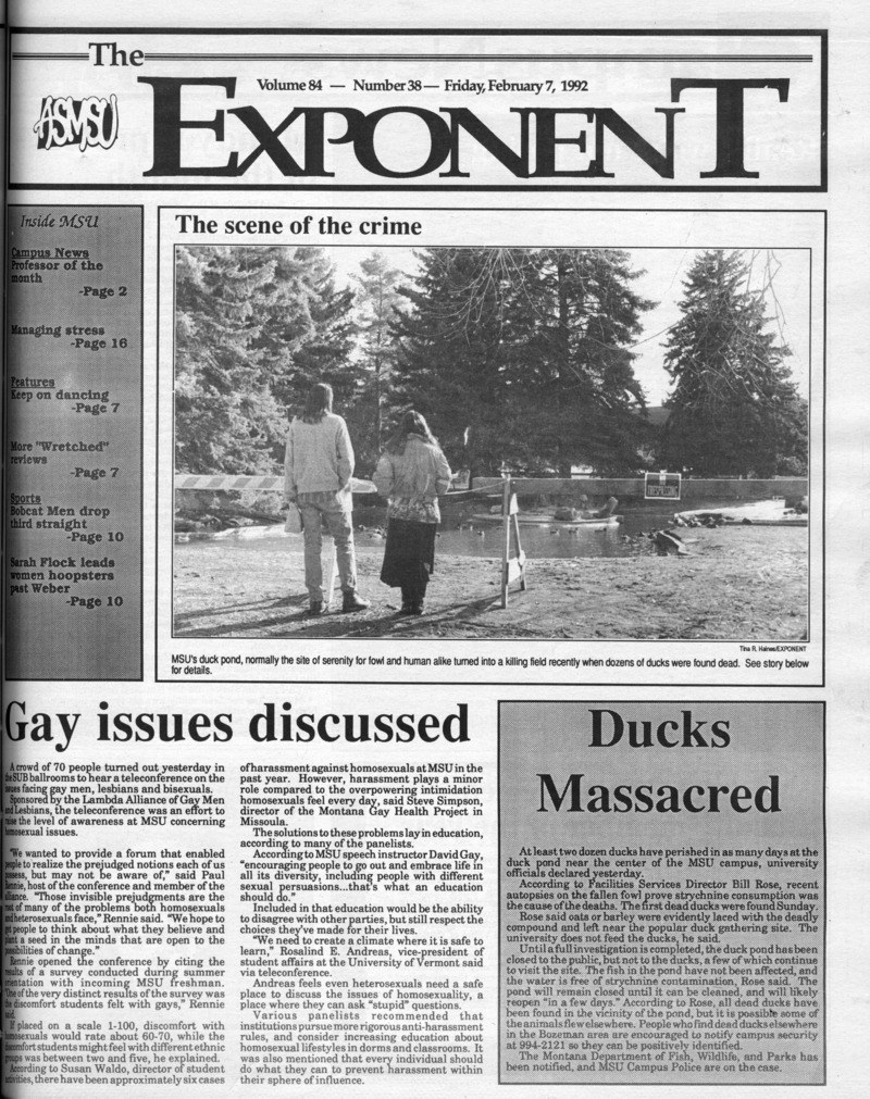 ASMSU Exponent, February 7, 1992