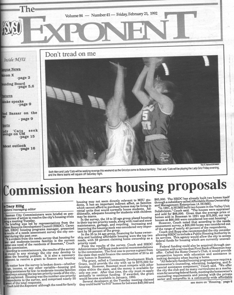 ASMSU Exponent, February 21, 1992