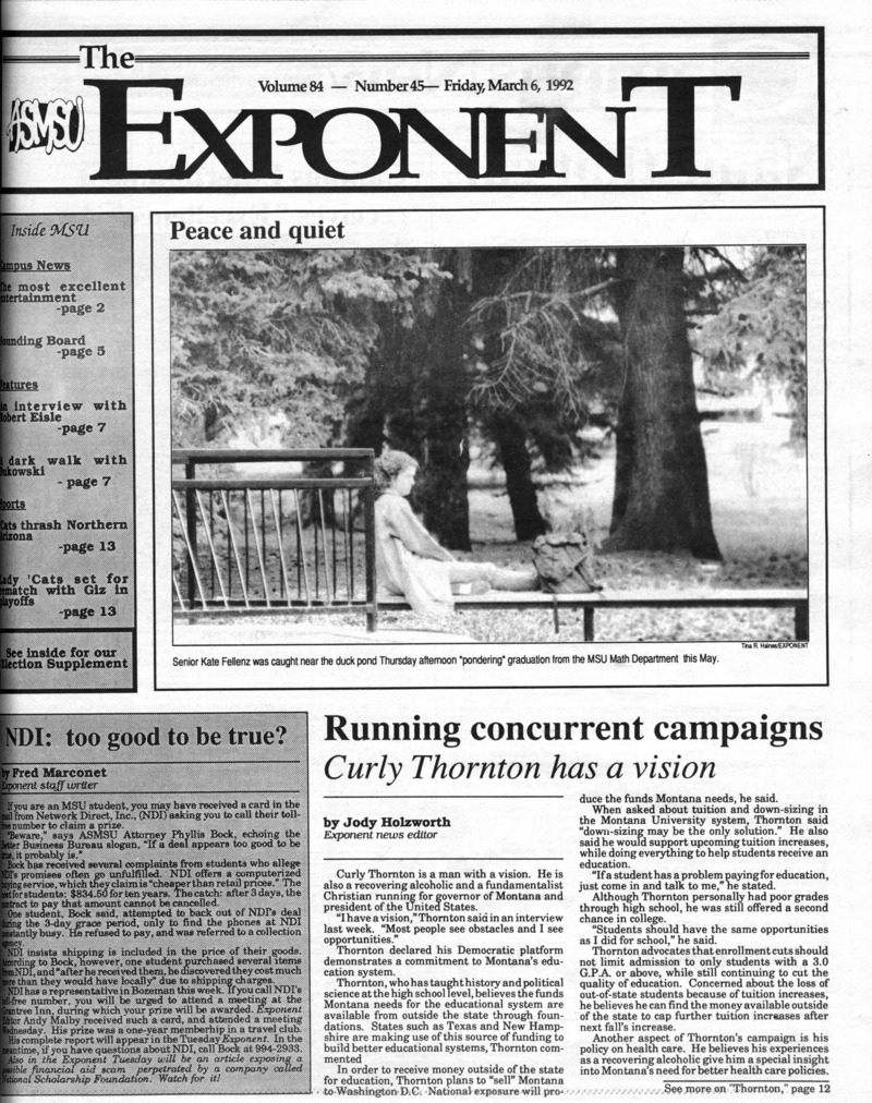 ASMSU Exponent, March 6, 1992