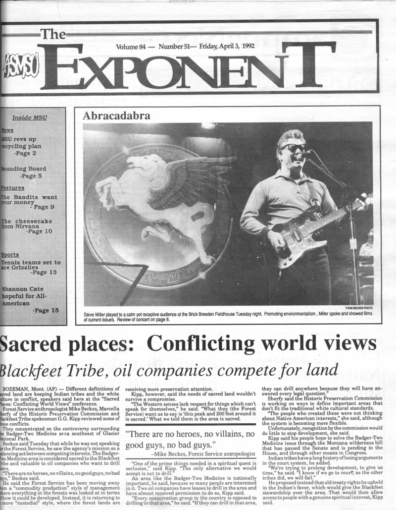 ASMSU Exponent, April 3, 1992