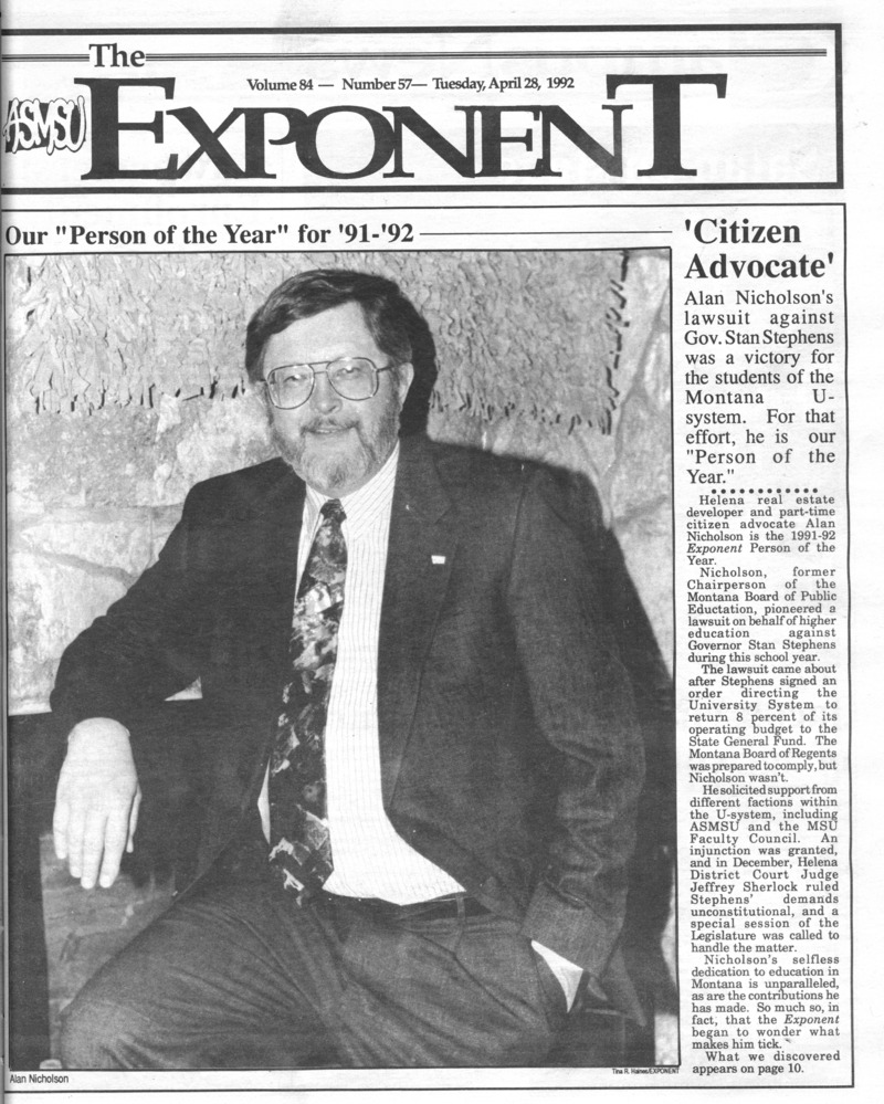 ASMSU Exponent, April 28, 1992