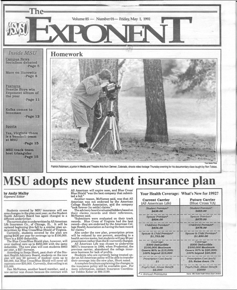 The ASMSU Exponent, May 1, 1992