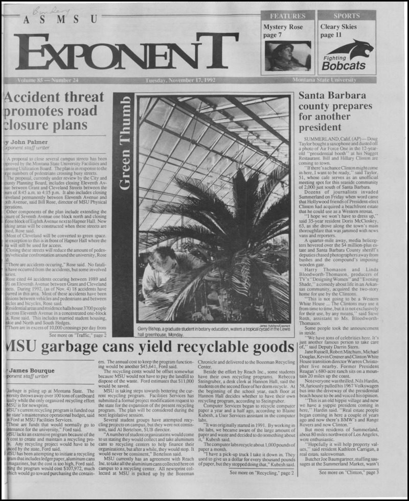 The ASMSU Exponent, November 17, 1992
