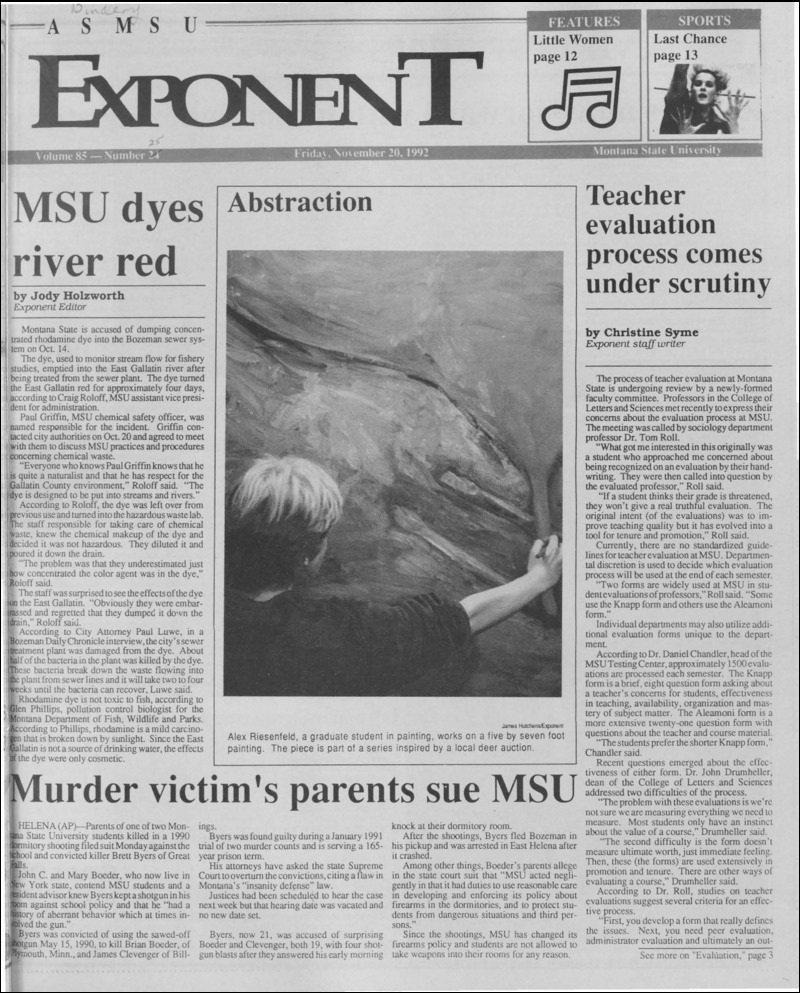 The ASMSU Exponent, November 20, 1992