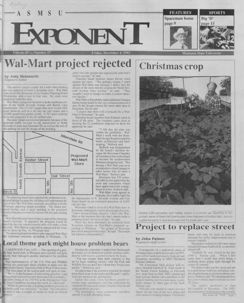 The ASMSU Exponent, December 4, 1992