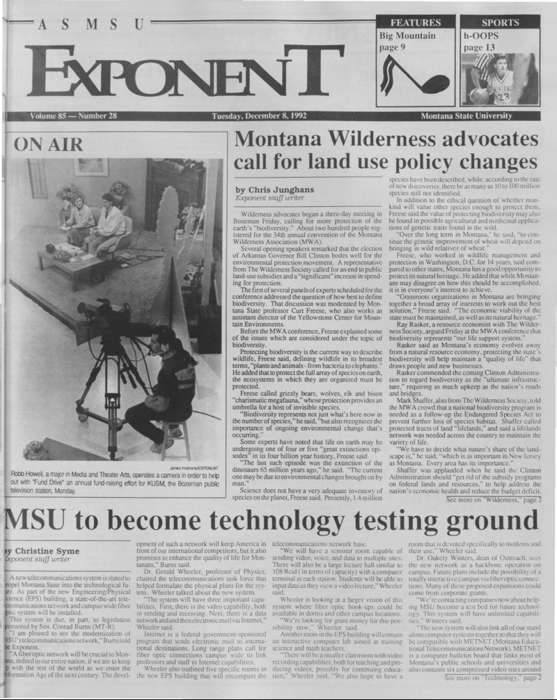 The ASMSU Exponent, December 8, 1992