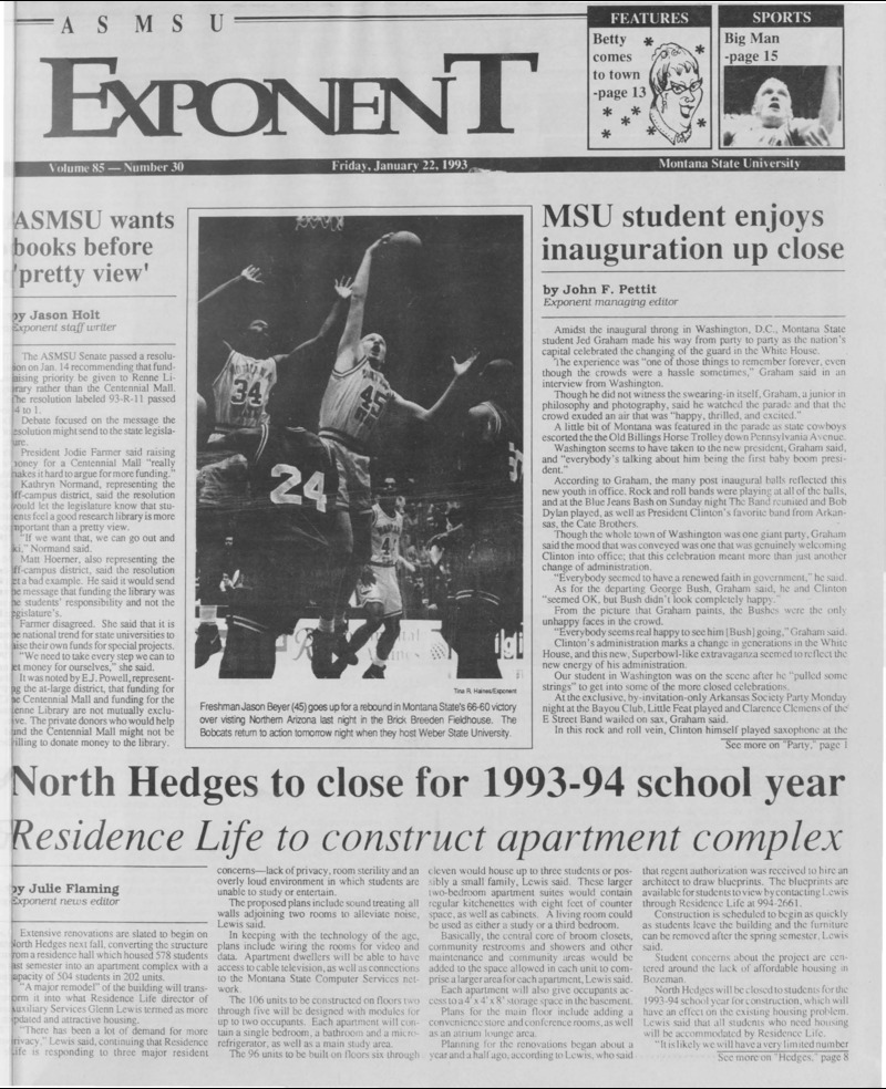 The ASMSU Exponent, January 22, 1993