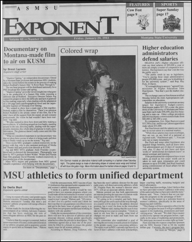 The ASMSU Exponent, January 29, 1993