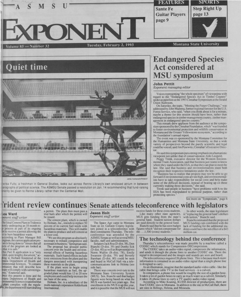 The ASMSU Exponent, February 2, 1993