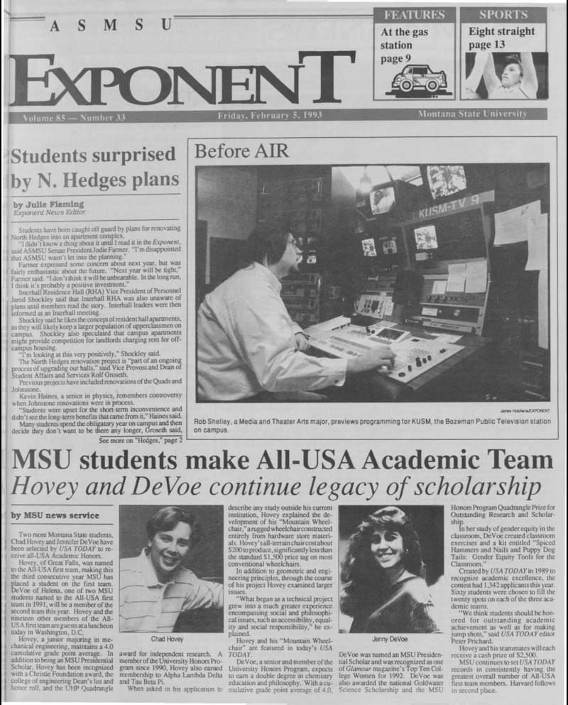 The ASMSU Exponent, February 5, 1993