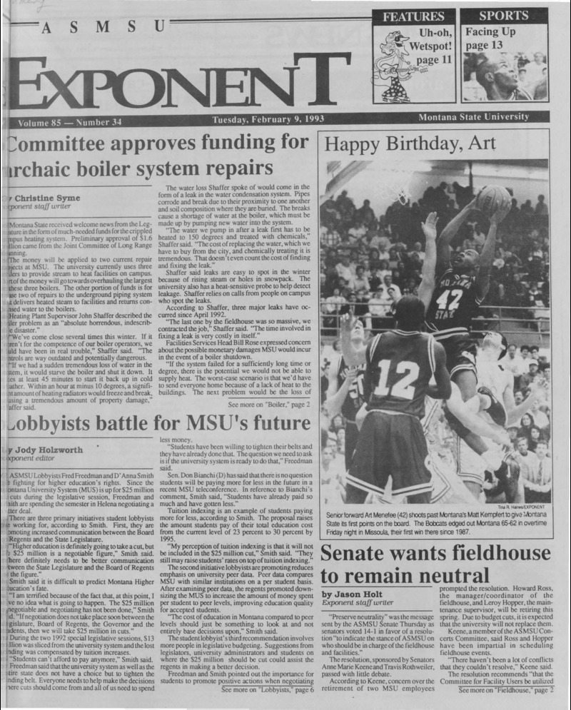 The ASMSU Exponent, February 9, 1993