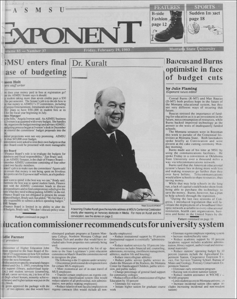 The ASMSU Exponent, February 19, 1993