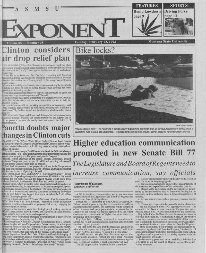 The ASMSU Exponent, February 23, 1993
