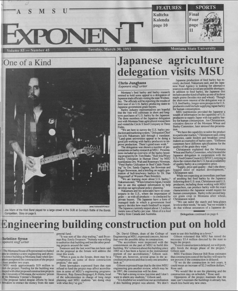 The ASMSU Exponent, March 30, 1993