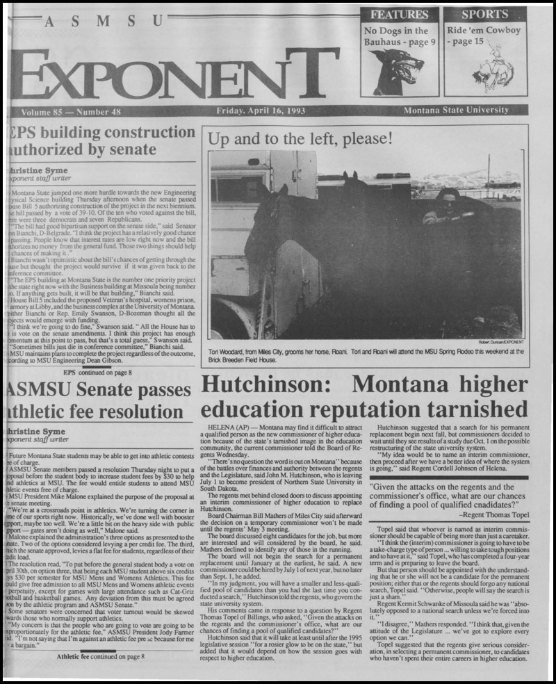 The ASMSU Exponent, April 16, 1993
