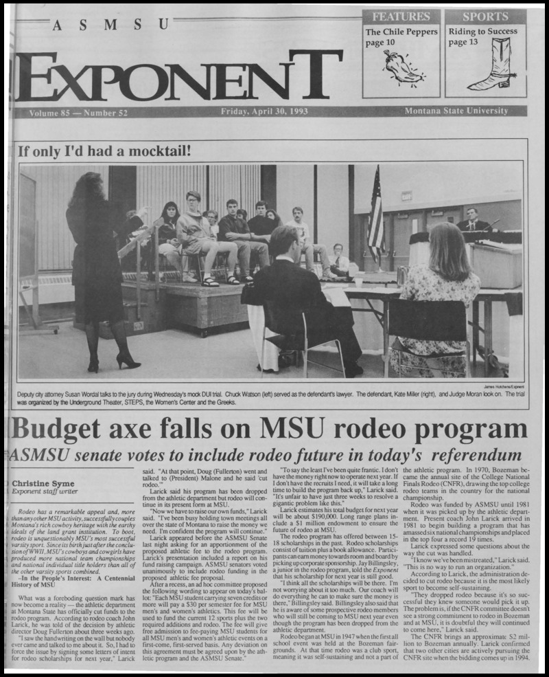 The ASMSU Exponent, April 30, 1993