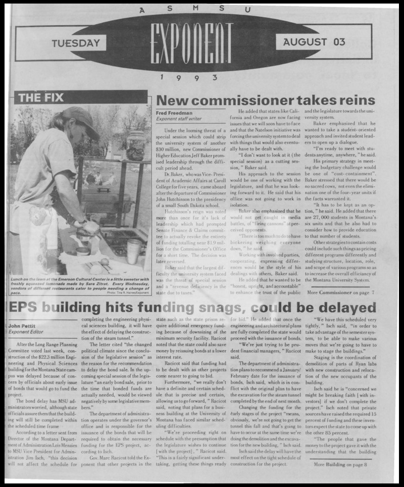 The ASMSU Exponent, August 3, 1993