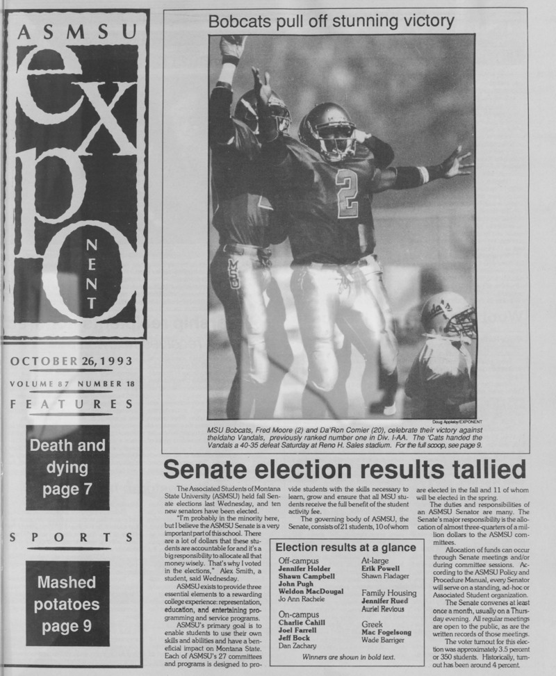 The ASMSU Exponent, October 26, 1993