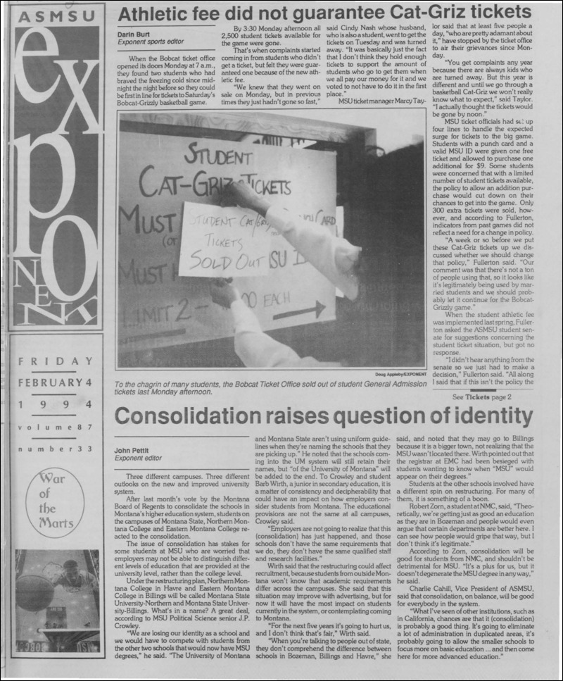 The ASMSU Exponent, February 4, 1994