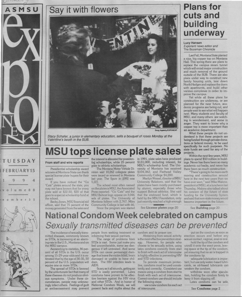The ASMSU Exponent, February 15, 1994
