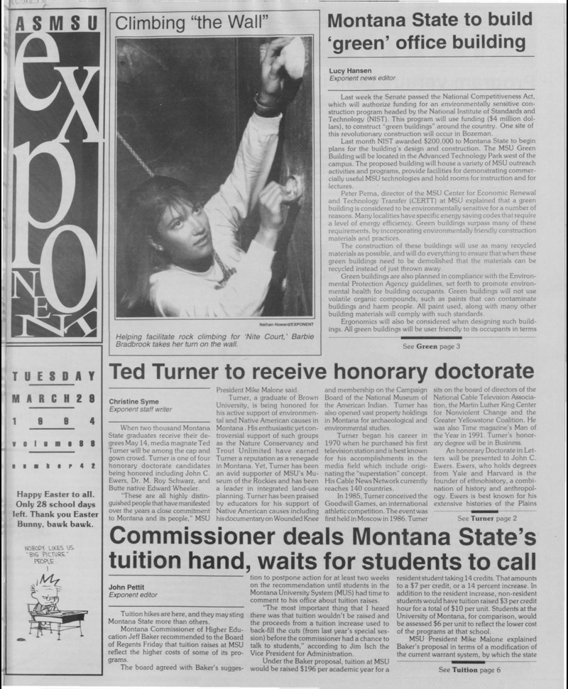 The ASMSU Exponent, March 29, 1994