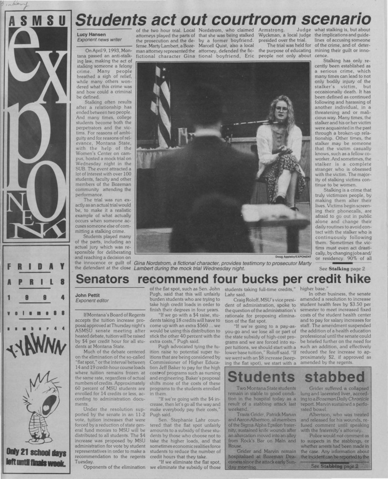 The ASMSU Exponent, April 8, 1994