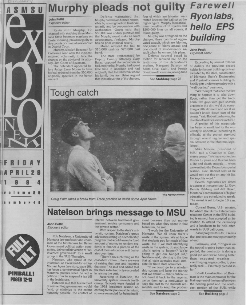 The ASMSU Exponent, April 29, 1994