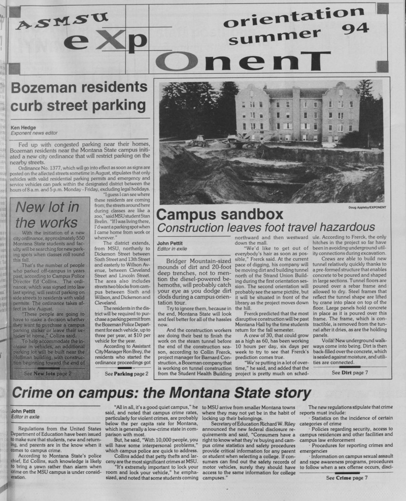 The ASMSU Exponent, August 1994