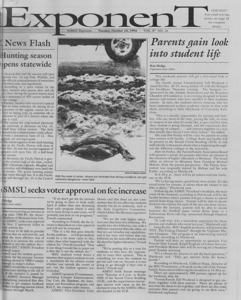 The ASMSU Exponent, October 18, 1994