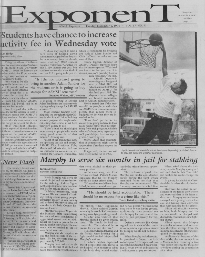 The ASMSU Exponent, November 1, 1994