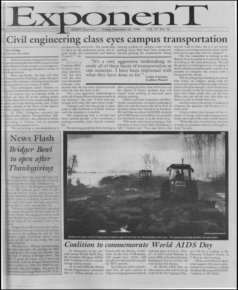 The ASMSU Exponent, November 18, 1994