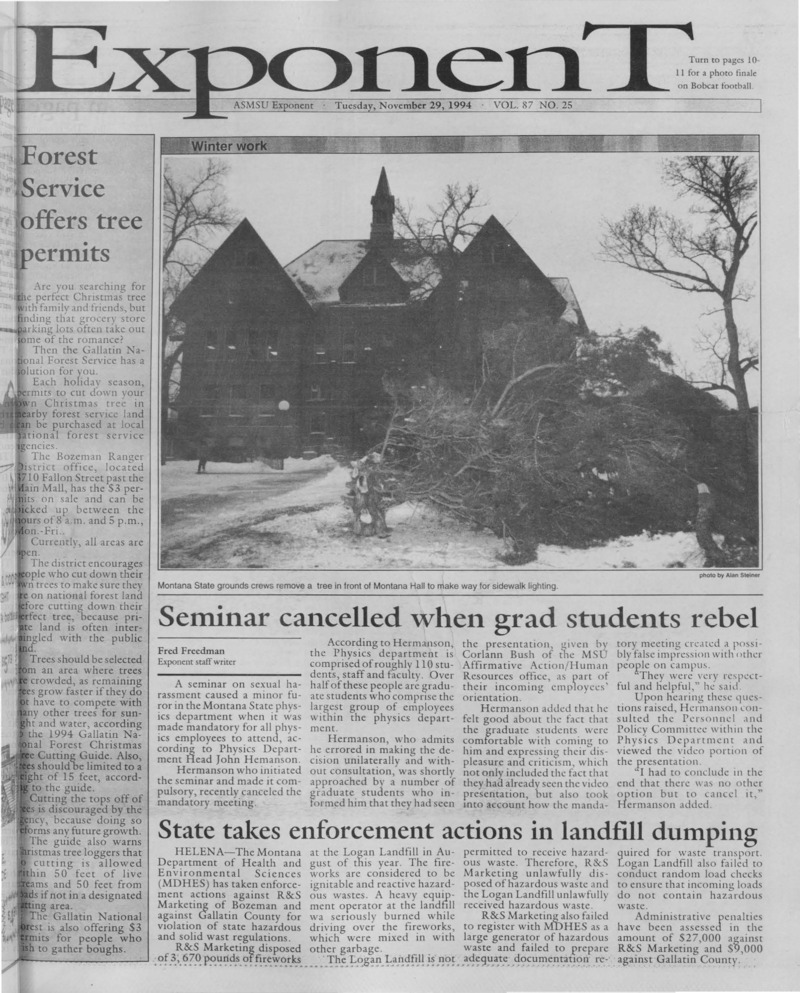 The ASMSU Exponent, November 29, 1994