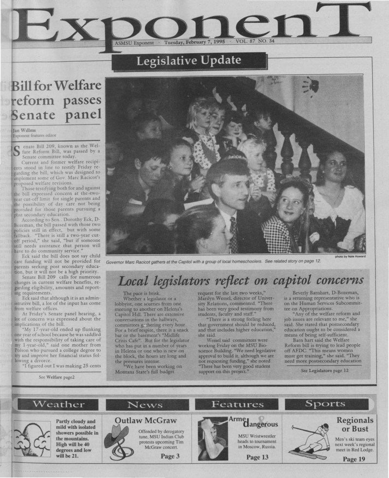 The ASMSU Exponent, February 7, 1995