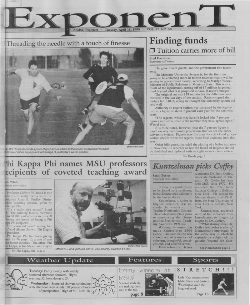 The ASMSU Exponent, April 18, 1995