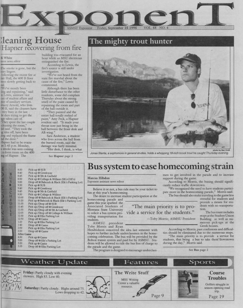 The ASMSU Exponent, September 15, 1995