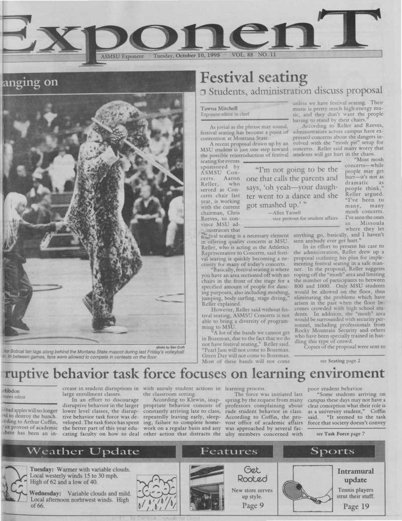 The ASMSU Exponent, October 10, 1995