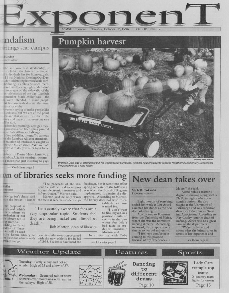The ASMSU Exponent, October 17, 1995