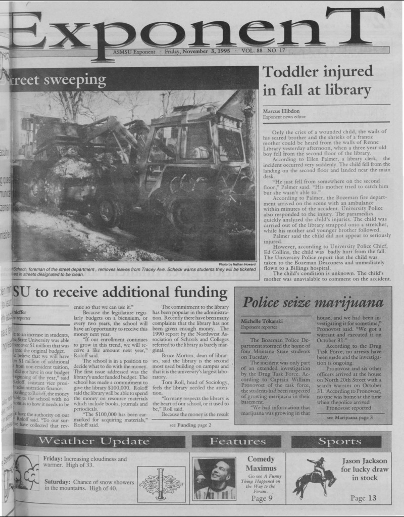 The ASMSU Exponent, November 3, 1995