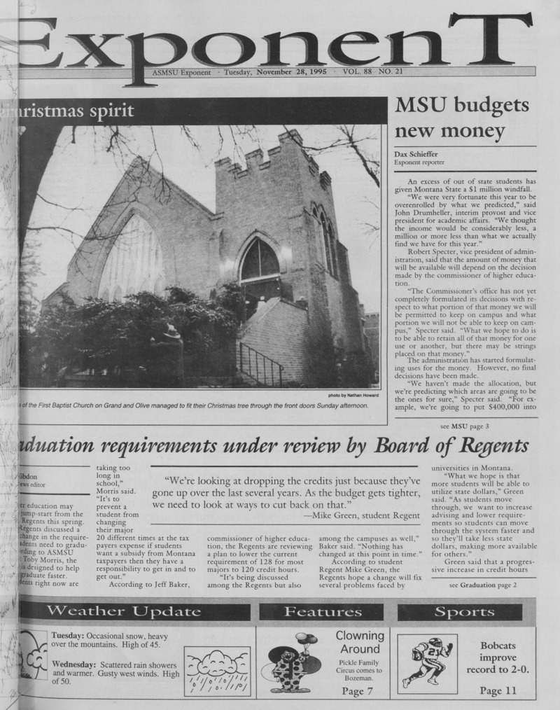 The ASMSU Exponent, November 28, 1995