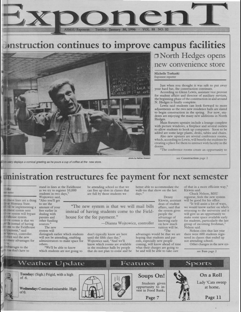 The ASMSU Exponent, January 30, 1996