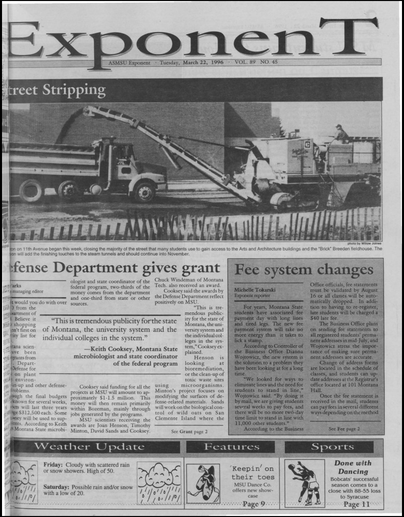 The ASMSU Exponent, March 22, 1996